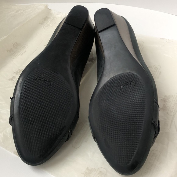 Coach Millie vintage wax black leather wedge heel - Picture 6 of 6